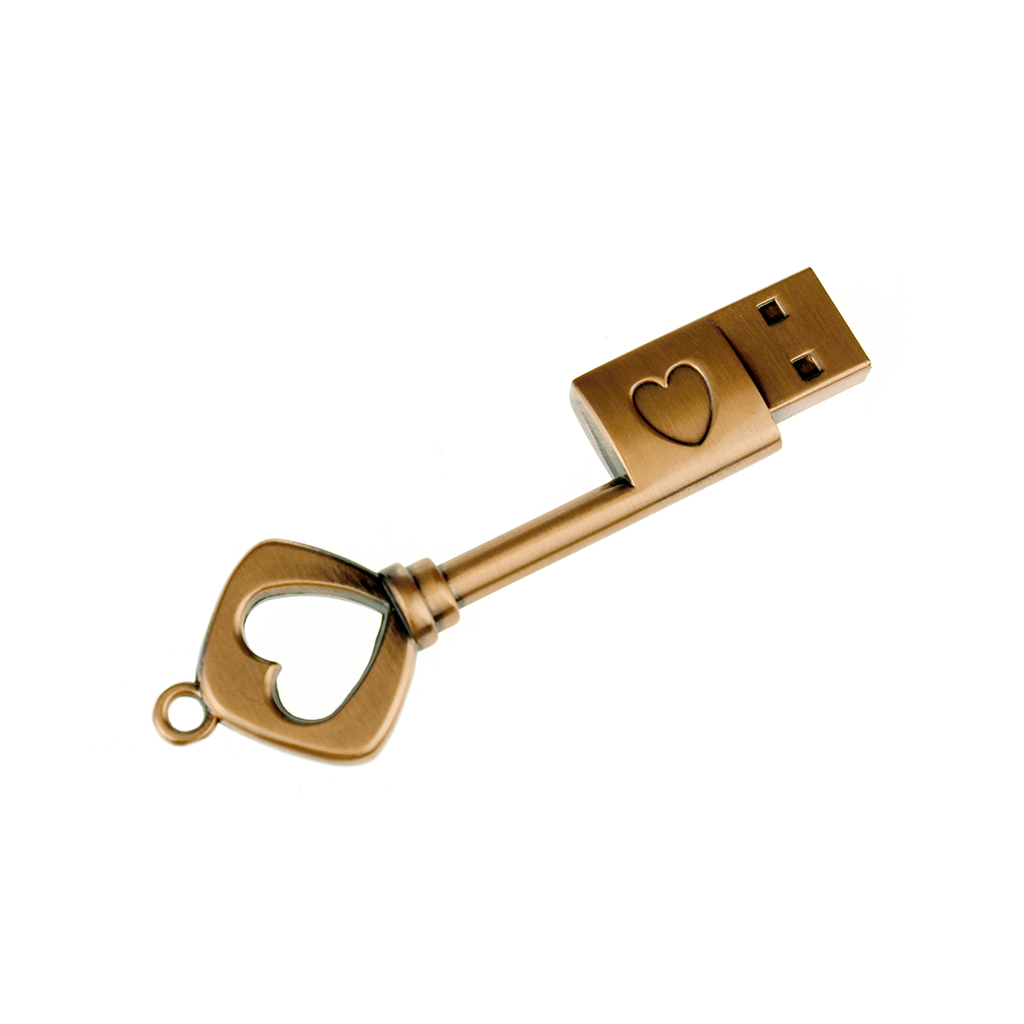 愛心鑰匙金屬隨身碟 USB訂製-