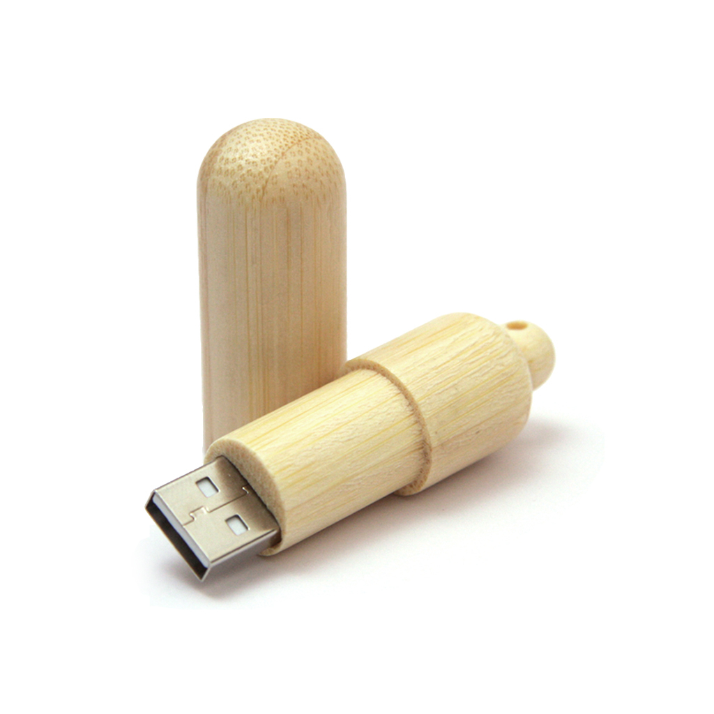 木頭圓印章隨身碟-