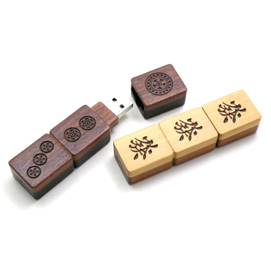 麻將造型木頭隨身碟 隨身碟客製-