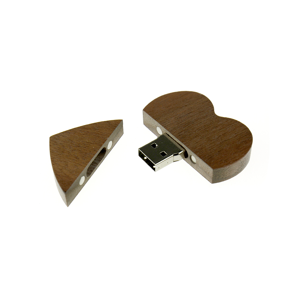 深色愛心木頭隨身碟 木頭USB-