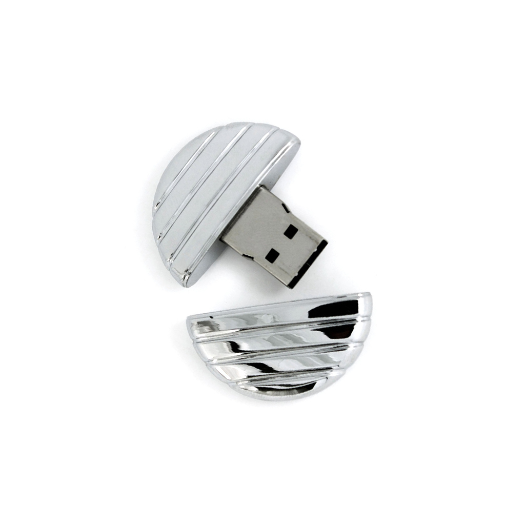 紋路圓餅金屬隨身碟-