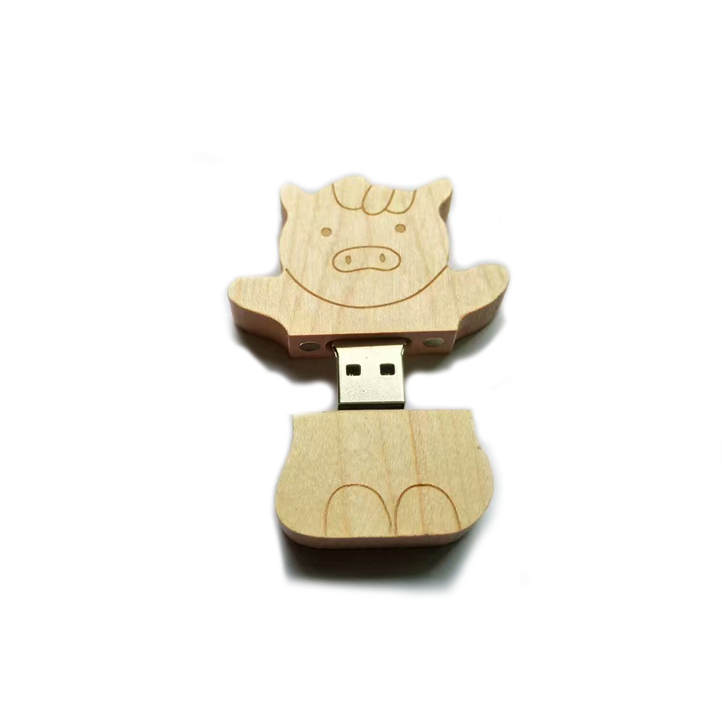 瀏海小豬木頭隨身碟 木質USB-