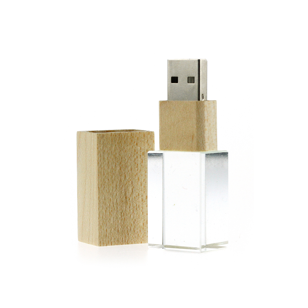 水晶木頭隨身碟-