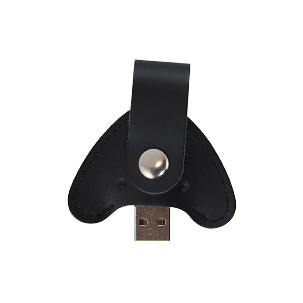 黑色皮革款隨身碟-